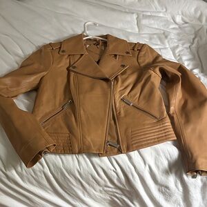Michael Kors Camel Leather Women's Jacket
